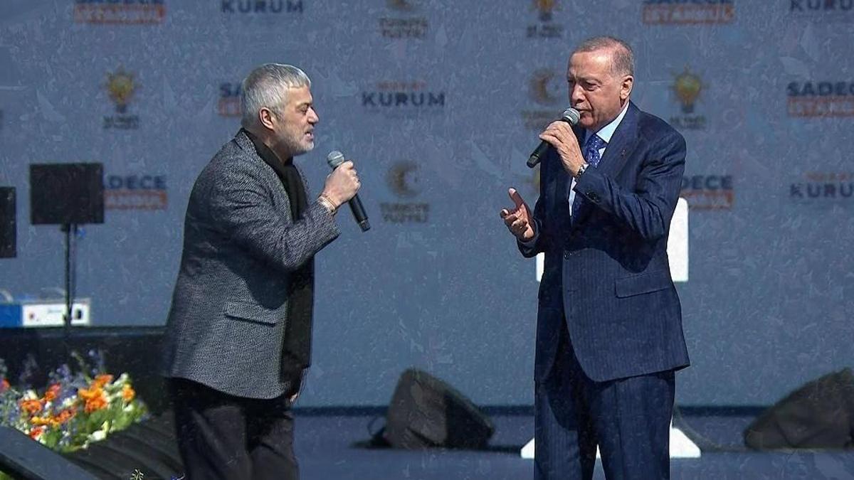 Yeniden Büyük İstanbul Mitingi nde Cumhurbaşkanı Erdoğan ve Cengiz