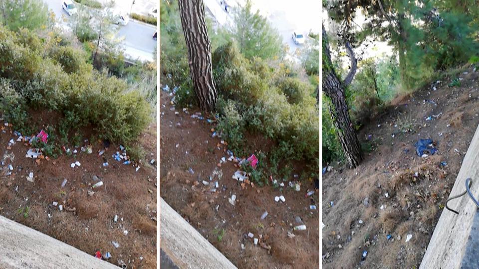 Hastalar ve yakınları hastane bahçesini çöp alanına çevirdi