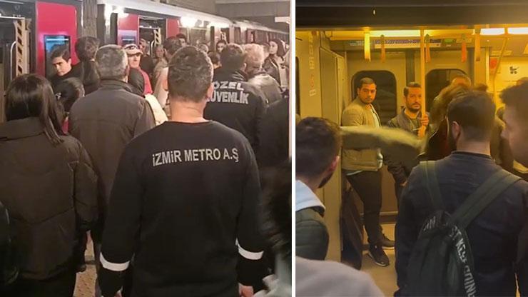 Yer: İzmir! Metro kapılarını tekmeleyip makinisti dövmeye kalktılar