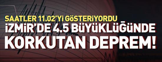 İzmirde 4.5 büyüklüğünde deprem