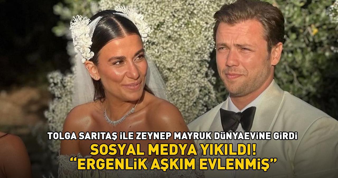 Tolga Sarıtaş ve Zeynep Mayruk dünyaevine girdi! Sosyal medya yıkıldı: 'Ergenlik aşkım evlenmiş!'