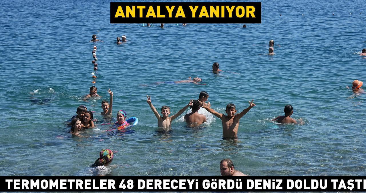 Araç termometreleri 48 dereceyi gösterdi, Antalya denize döküldü