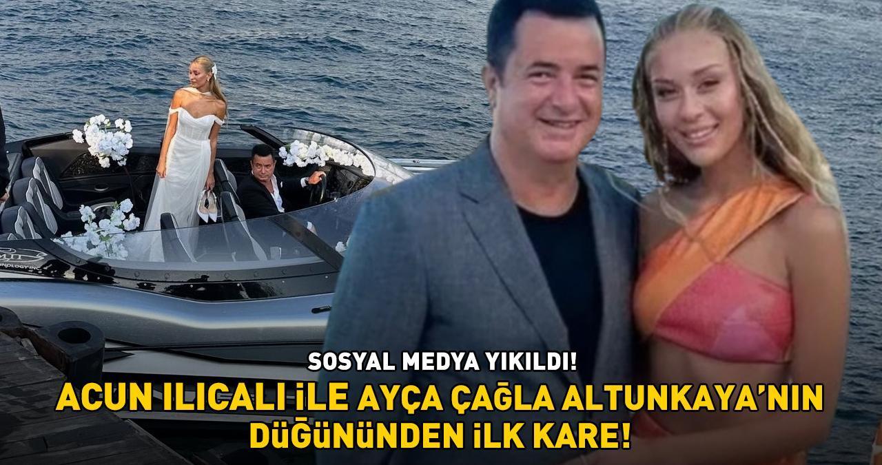 ACUN ILICALI İLE AYÇA ÇAĞLA ALTUNKAYA EVLENDİ! Gelinliği göz kamaştırdı! İşte ünlü çiftin düğününden ilk kare!