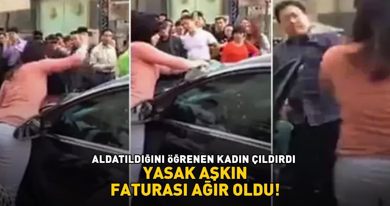 YASAK AŞKIN FATURASI AĞIR OLDU! Kocasının aldattığını öğrenen kadın çıldırdı! Tuğlayla arabanın ön camını...