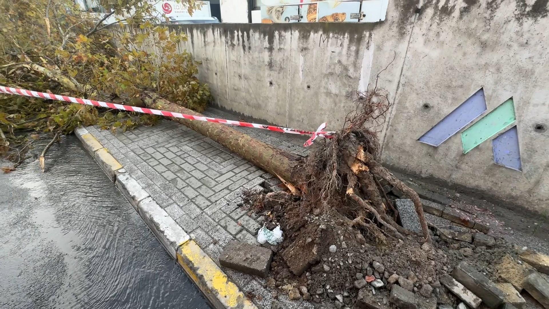 Avcılar’da fırtına nedeniyle binanın çatısı uçtu