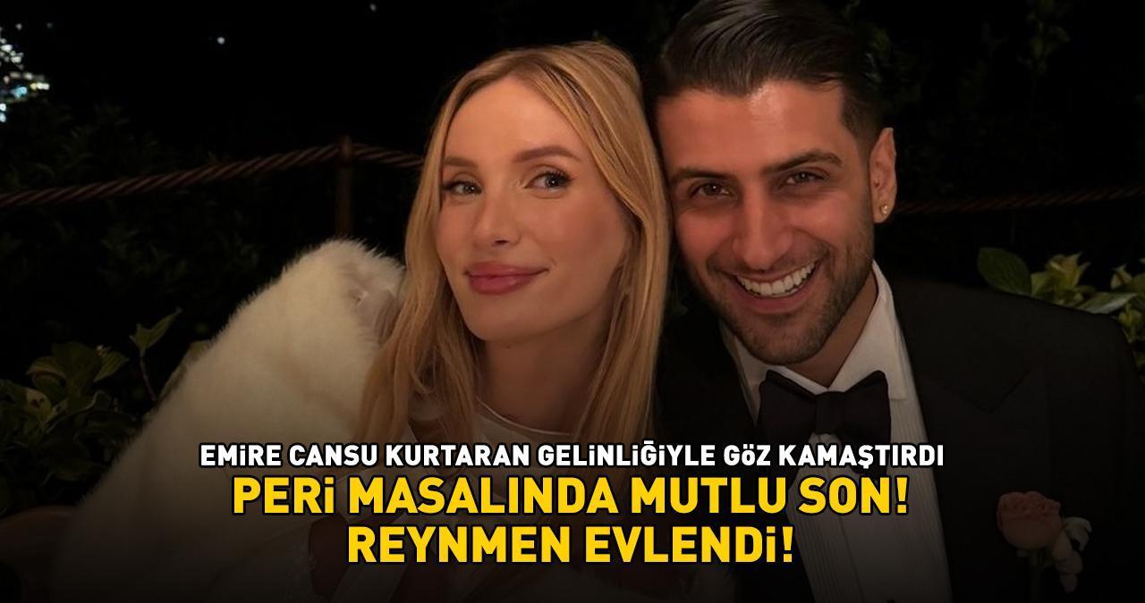 REYNMEN EVLENDİ! Emire Cansu Kurtaran gelinliğiyle göz kamaştırdı