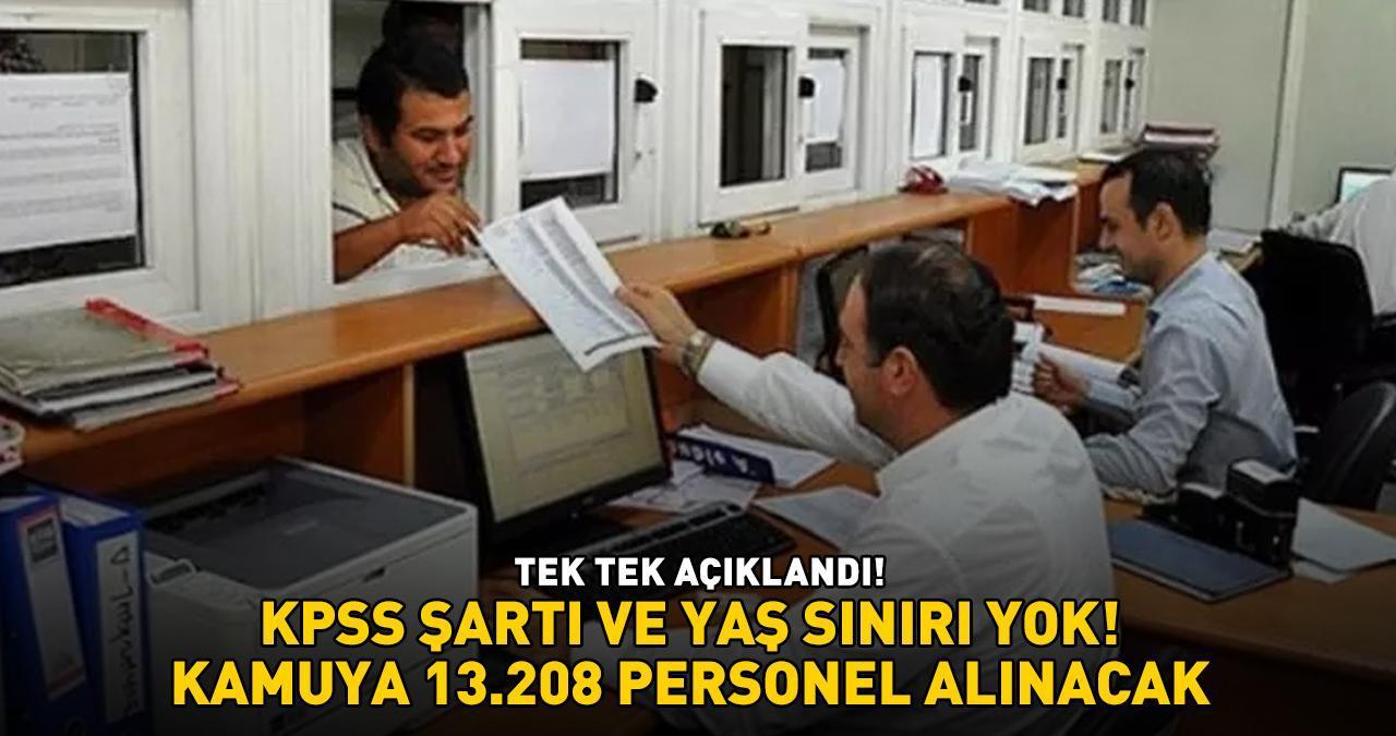 KPSS ŞARTI VE YAŞ SINIRI YOK! Kamuya 13.208 personel alınacak, tek tek açıklandı