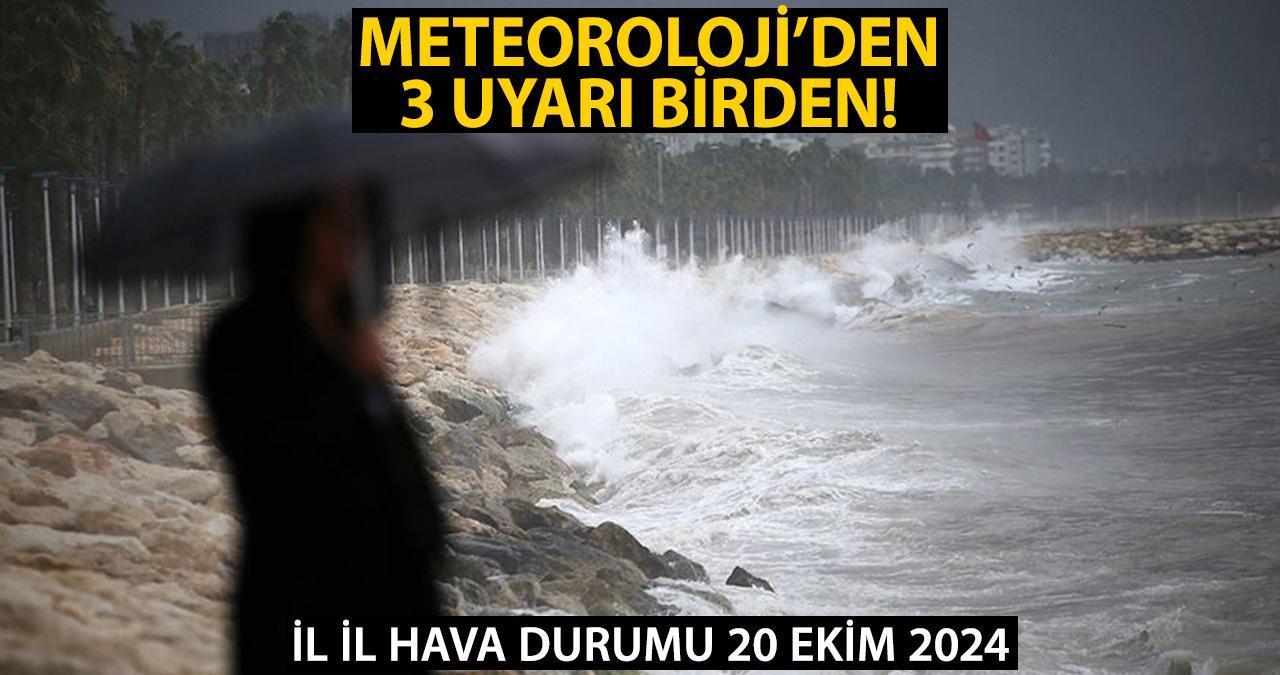 METEOROLOJİ UYARDI! Kuvvetli rüzgar, yağış ve zirai don... İşte 20 Ekim 204 hava durumu