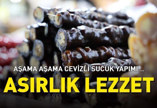 Asırlık lezzet; Üzüm ve cevizden yapılıyor, çerez olarak tüketiliyor... AŞAMA AŞAMA CEVİZLİ SUCUK YAPIMI