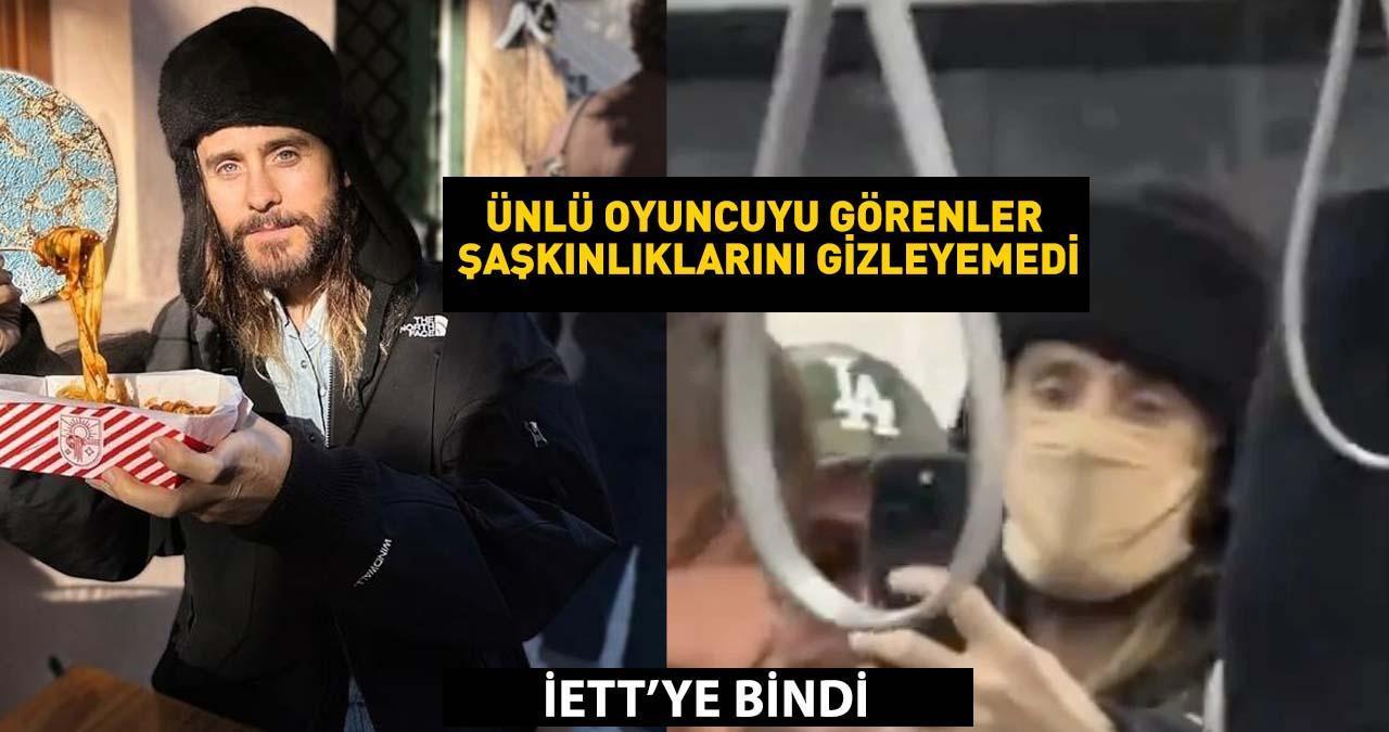 Ünlü oyuncu ve şarkıcı otobüse bindi! Altın Küre alan Leto İETT'yle gezdi!