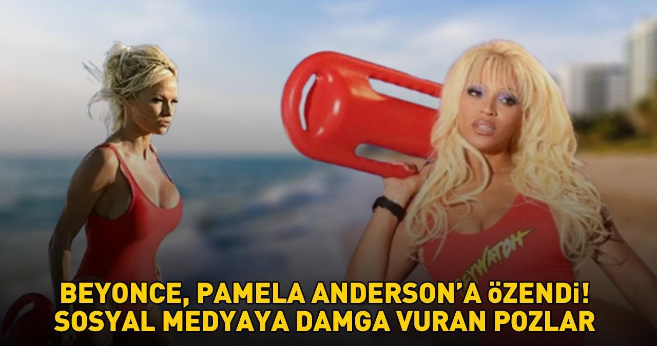 Beyonce, Pamela Anderson'a özendi! 'Sahil Güvenlik'in ikonik karakterini birebir kopyaladı