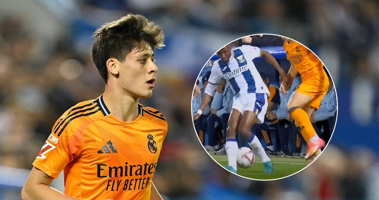 Real Madrid'de 11 başlayan Arda Güler, Leganes'li oyuncunun aklını aldı! Tüm stat o çalıma tepki verdi...