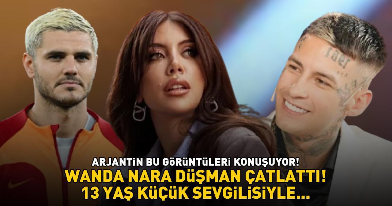 Galatasaray'ın yıldızı Icardi ile boşanma sürecinde olan Wanda Nara düşman çatlattı! 13 yaş küçük sevgilisi L-Gante'yi böyle öptü