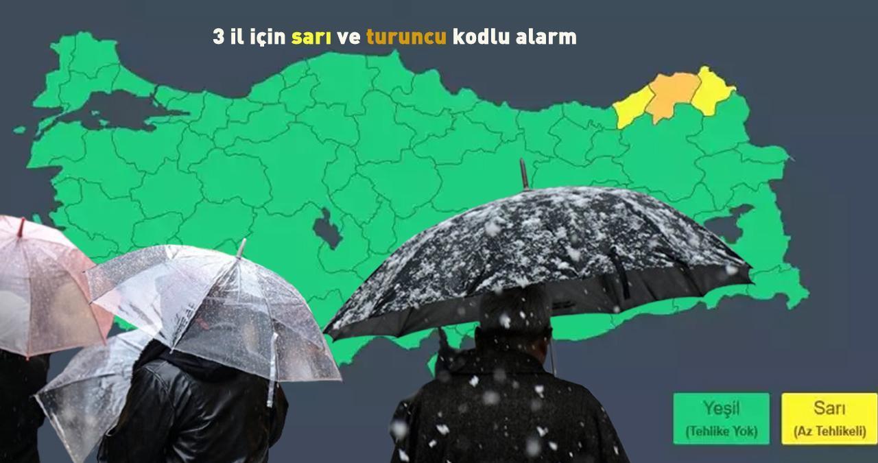 Dikkat! Rapor güncellendi: Meteoroloji'den 3 il için sarı ve turuncu kodlu alarm!