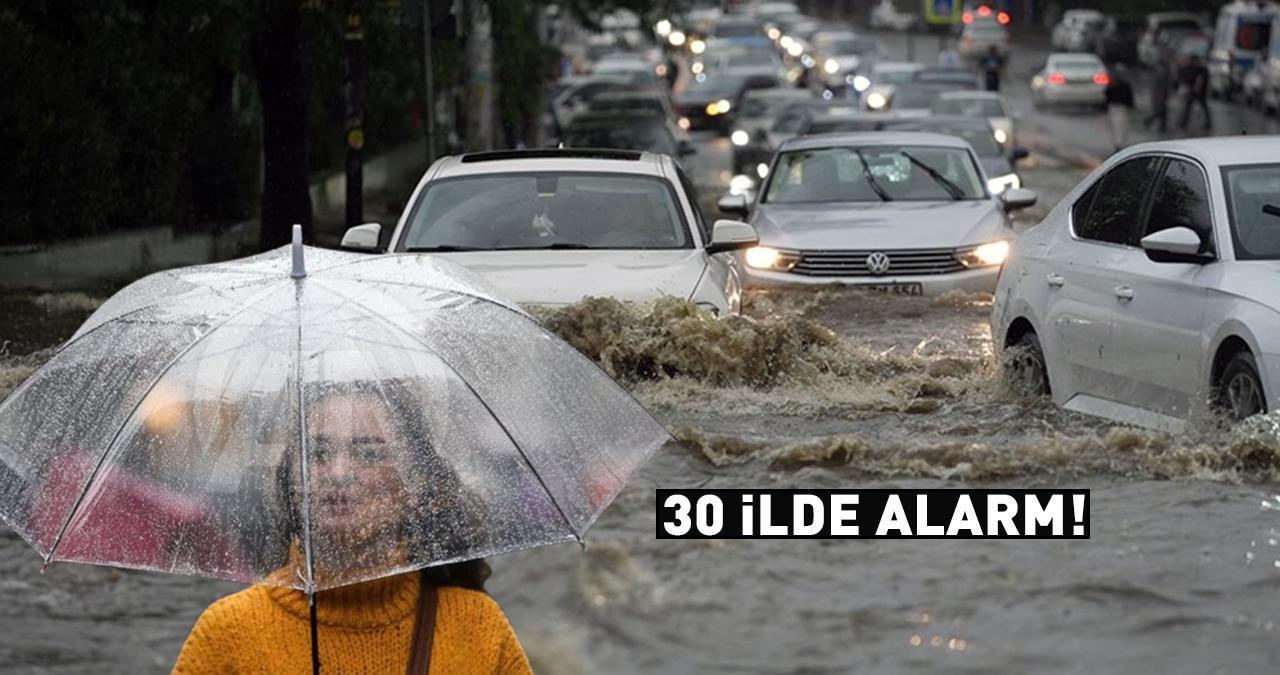 Dikkat! Meteoroloji listeyi açıkladı... 6 ilde turuncu 24 ilde sarı alarm!