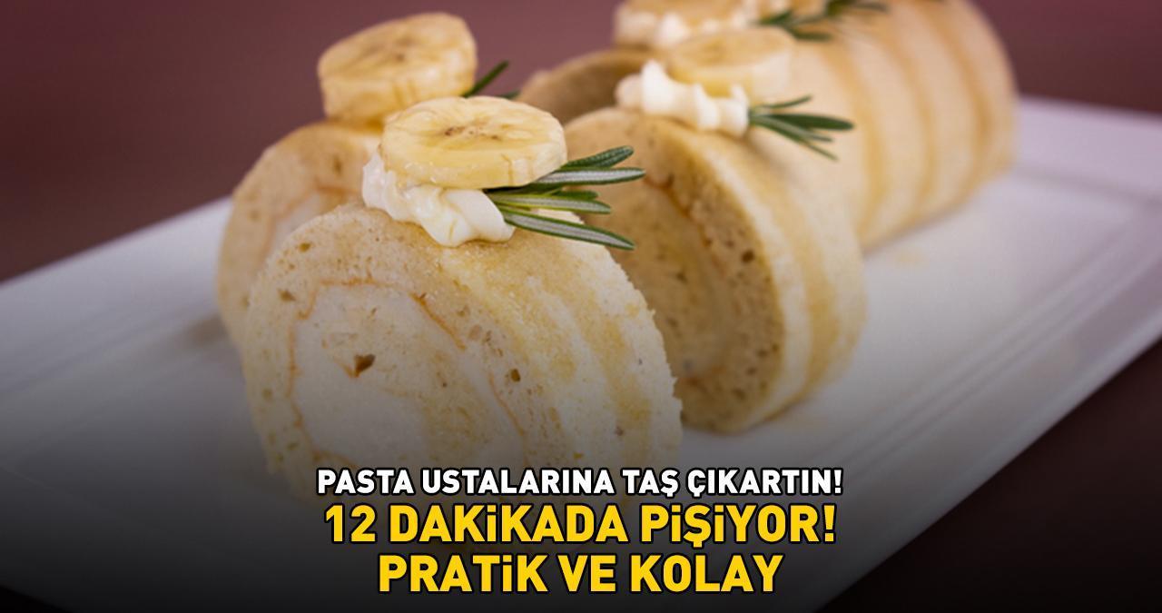 40 yıllık pasta ustalarına taş çıkartın! Pratik ve kolay muzlu rulo pasta tarifi! '12 DAKİKADA PİŞİYOR!'