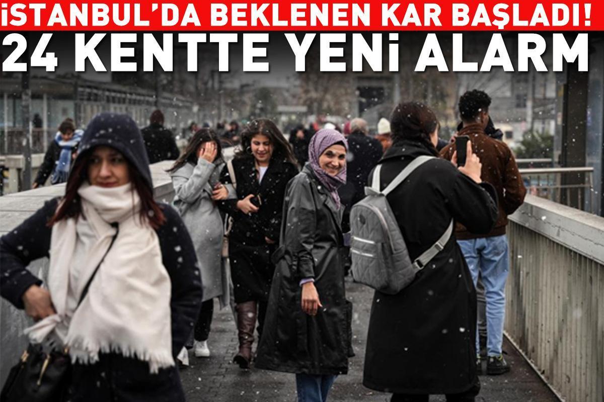 Son dakika | Meteoroloji uyarmıştı: İstanbul'da kar başladı... Dikkat! : 24 kentte yeni alarm