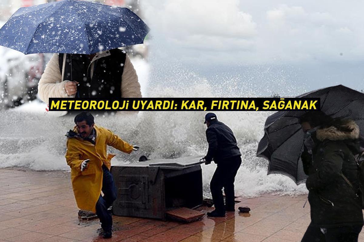 Dikkat! Meteoroloji'den peş peşe uyarı geldi: Kar, sağanak ve fırtına alarmı!