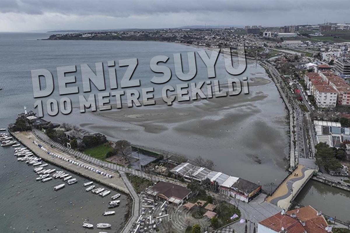 İstanbul'da korkutan görüntü! Deniz suyu 100 metre çekildi, sahilde adacıklar oluştu