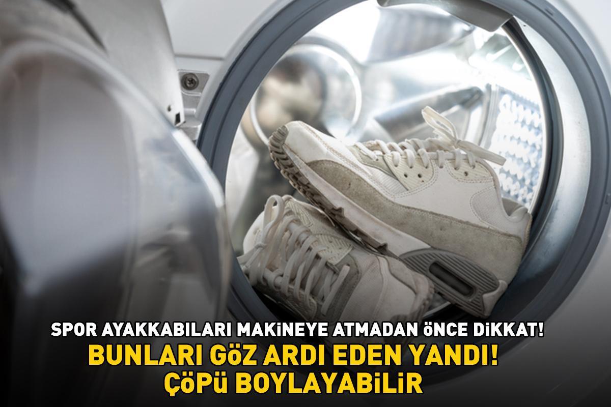 Spor ayakkabıları makineye atmadan önce dikkat! Bunları göz ardı eden yandı! Çöpü boylayabilir