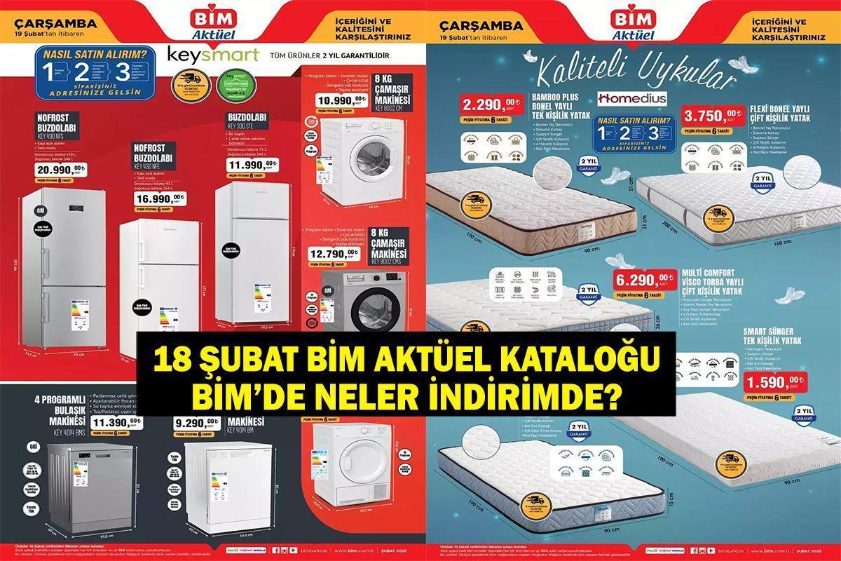 18 ŞUBAT BİM AKTÜEL ÜRÜNLERİ! 18-19 Şubat BİM Aktüel Kataloğunda Neler İndirimde?  Beyaz Eşyadan Tek ve Çift Kişilik Yataklara Onlarca Ürün...