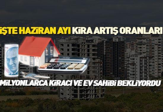 İşte haziran ayı kira artış oranları