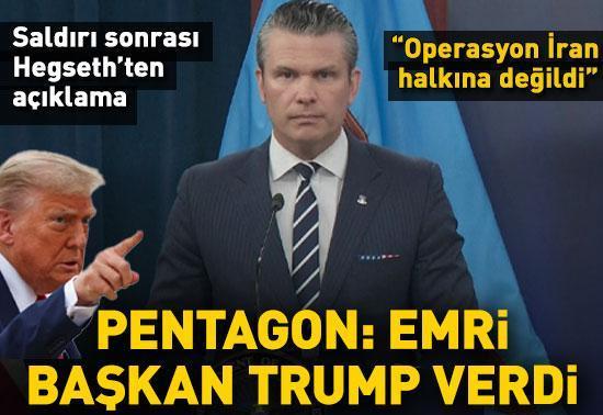SON DAKİKA HABERİ... ABD Savunma Bakanı Pete Hegseth: Başkomutan Trumptan emir aldık, operasyon İran halkına değildi