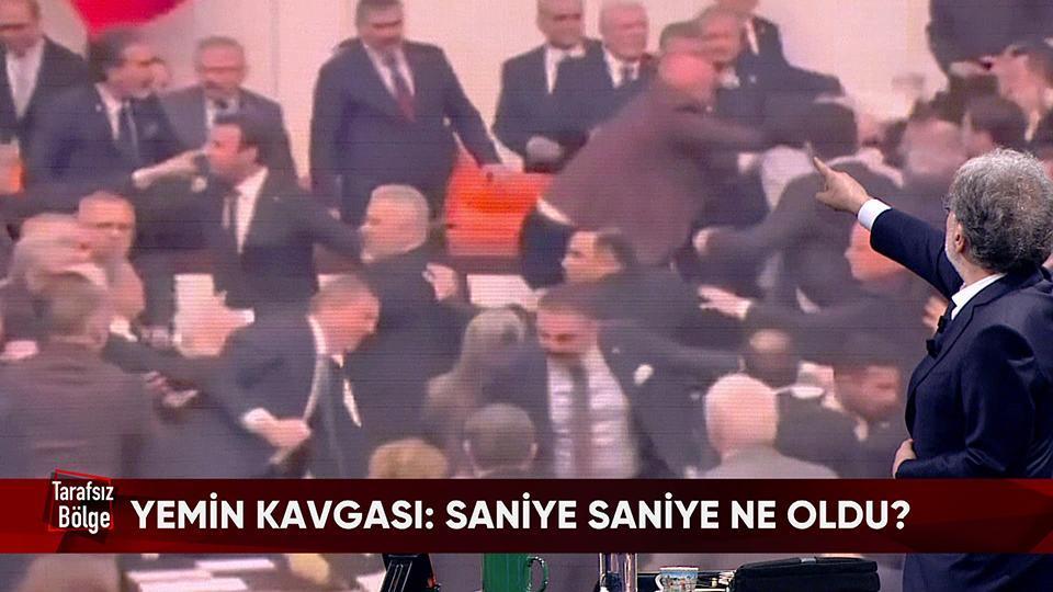 Akın Gürlek ve Mustafa Çiftçi'nin yemin törenindeki kavgada saniye saniye ne oldu? Tarafsız Bölge'de ekrana geldi