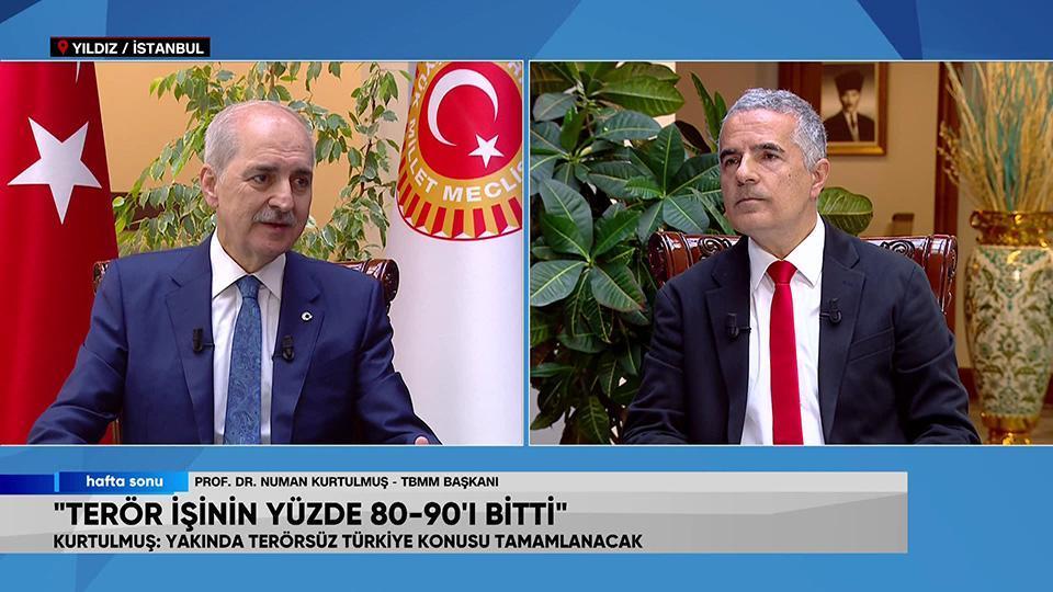 Türkiye Büyük Millet Meclisi Başkanı Numan Kurtulmuş, Hafta Sonu'nda gündeme ilişkin soruları yanıtladı