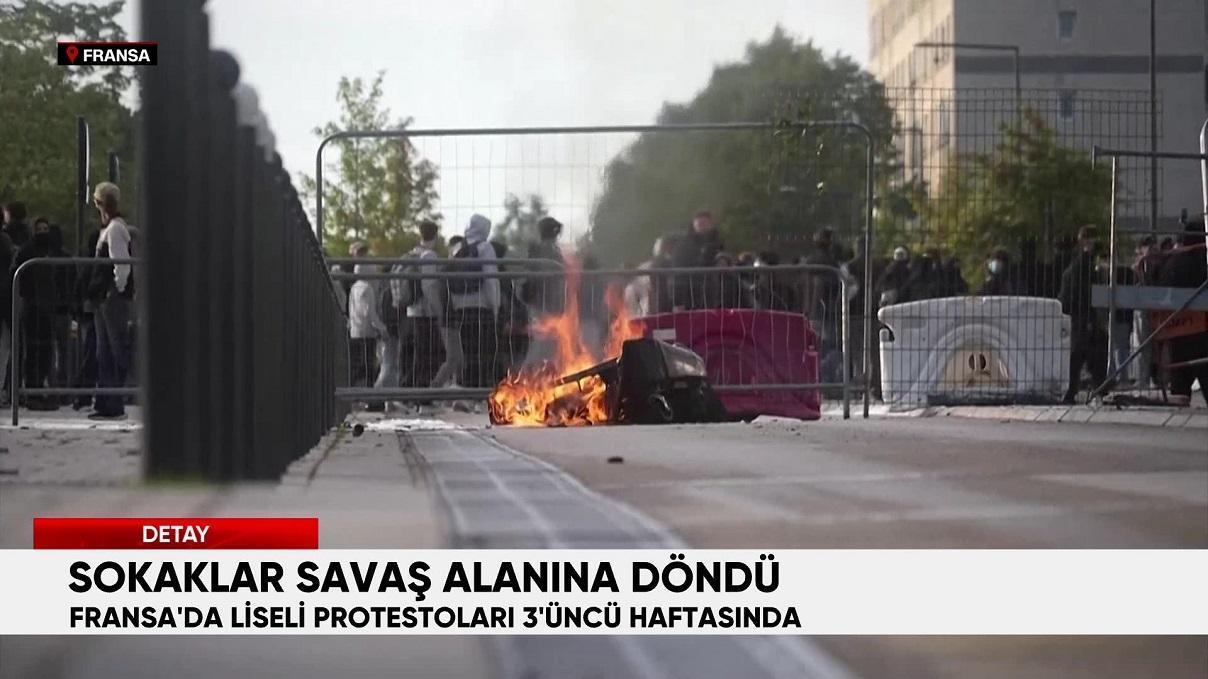 Sokaklar savaş alanına döndü! Fransa'da liseli protestoları 3'üncü haftasında