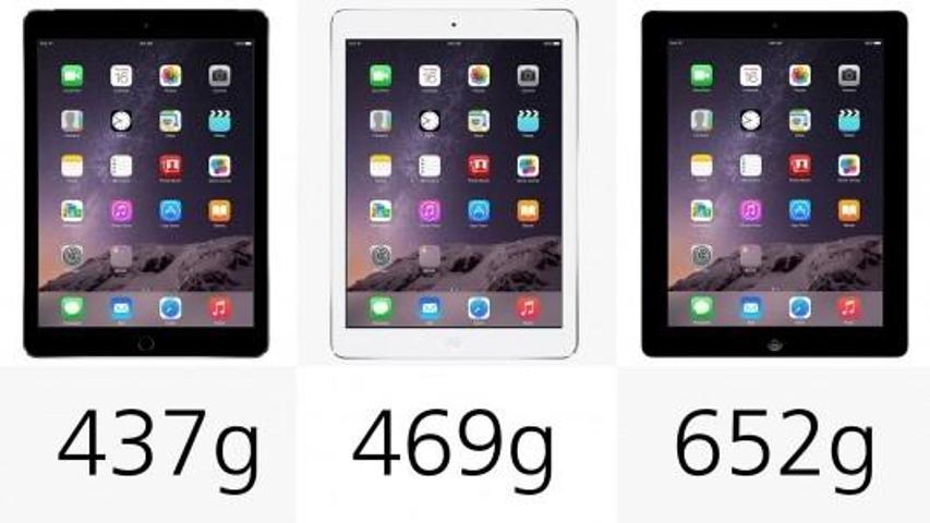 iPad Air 2nin önceki iPadlerle karşılaştırması