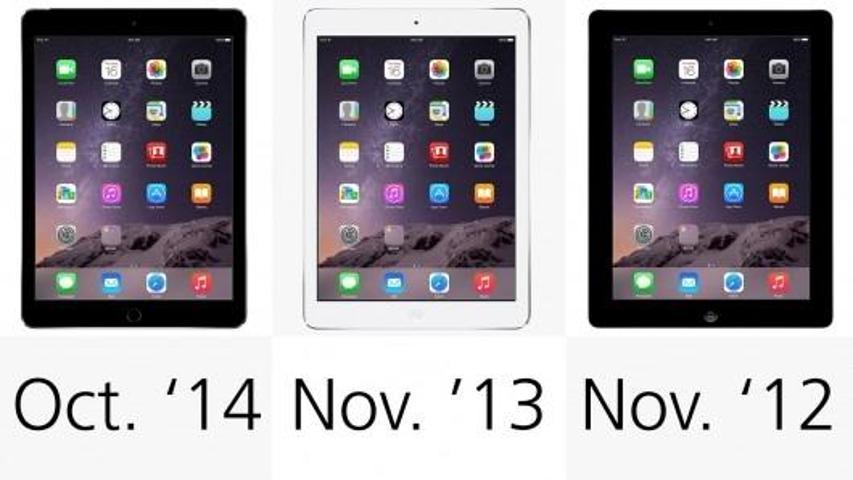 iPad Air 2nin önceki iPadlerle karşılaştırması