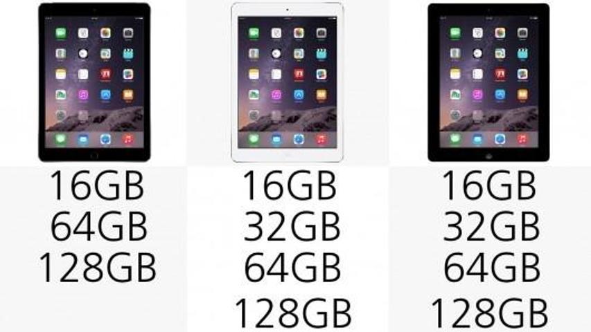 iPad Air 2nin önceki iPadlerle karşılaştırması