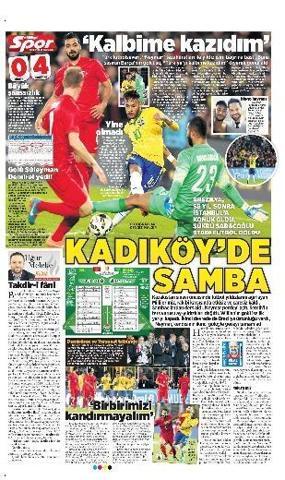 Türk basınından caps gibi Türkiye - Brezilya manşetleri