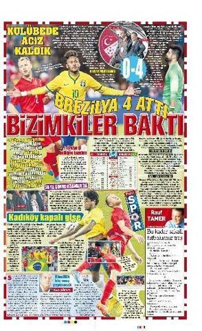 Türk basınından caps gibi Türkiye - Brezilya manşetleri