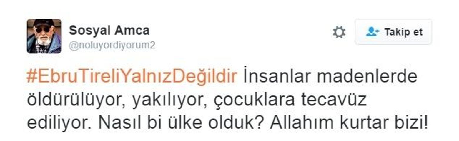 Sosyal medya kullanıcıları: Ebru Tireli yalnız değildir