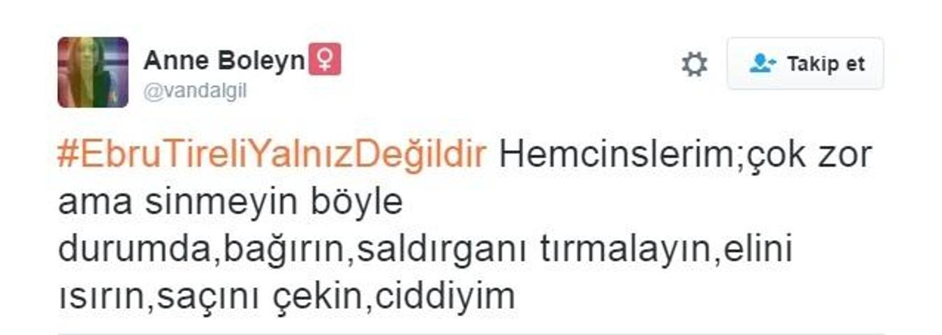 Sosyal medya kullanıcıları: Ebru Tireli yalnız değildir