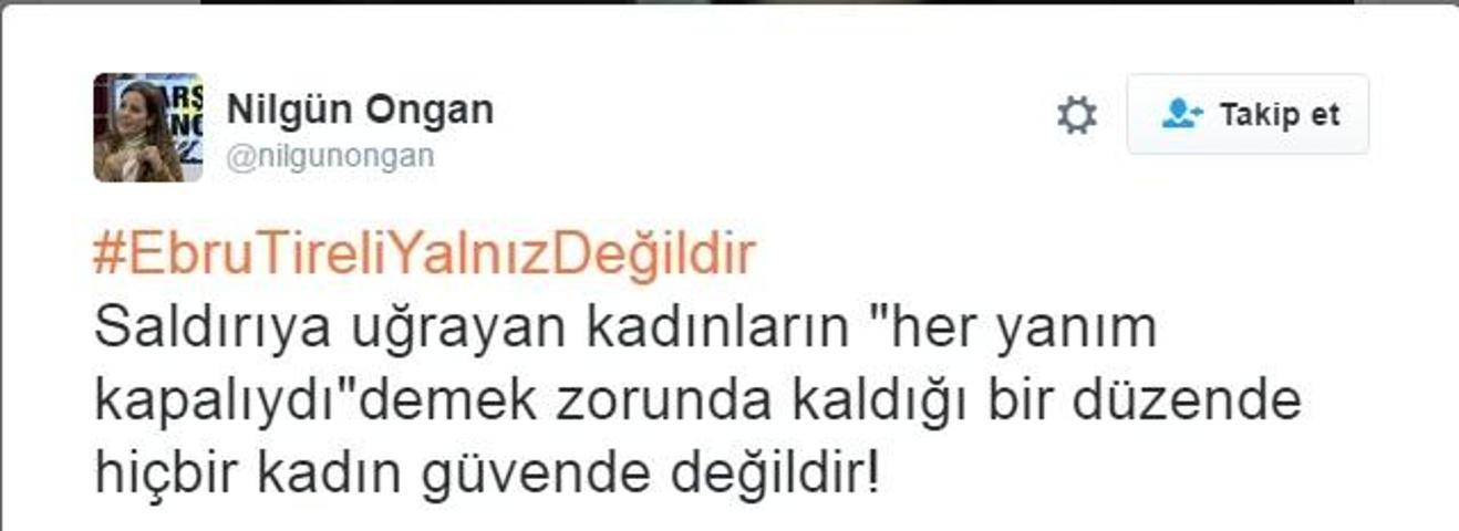 Sosyal medya kullanıcıları: Ebru Tireli yalnız değildir