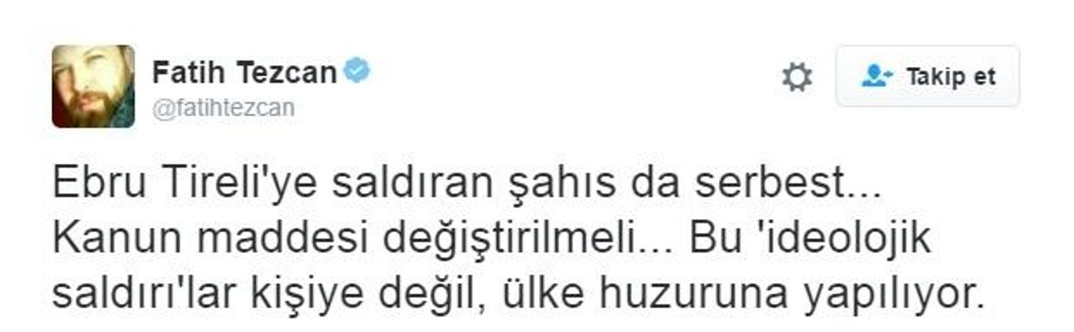 Sosyal medyada Ebru Tireliye saldıran zanlının serbest kalmasına tepki