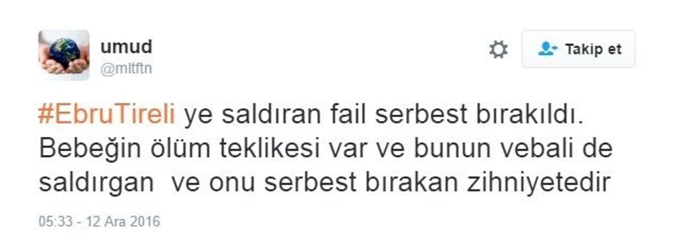 Sosyal medyada Ebru Tireliye saldıran zanlının serbest kalmasına tepki