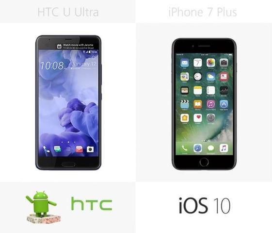 HTC U Ultra vs. iPhone 7 Plus