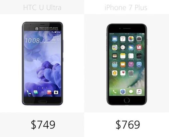 HTC U Ultra vs. iPhone 7 Plus