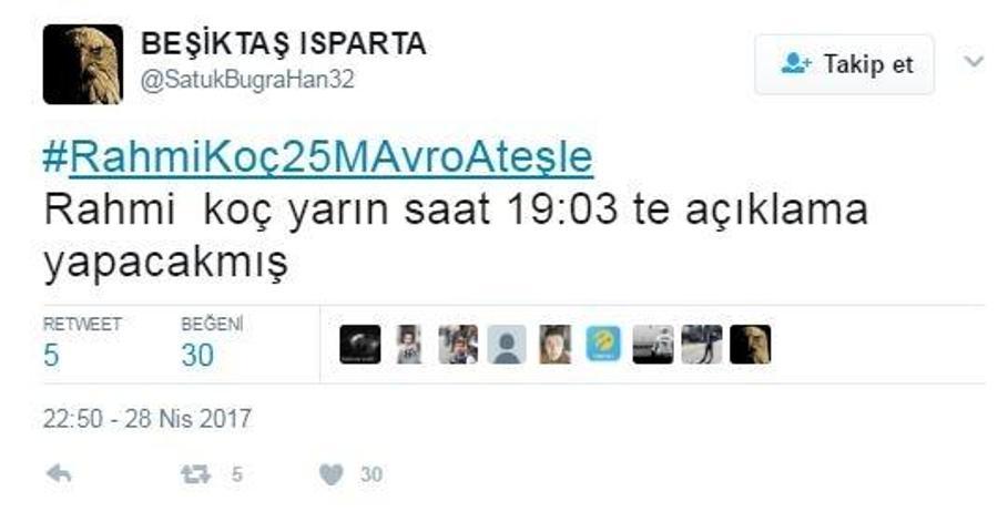 Beşiktaş taraftarı Rahmi Koçtan Taliscayı istedi