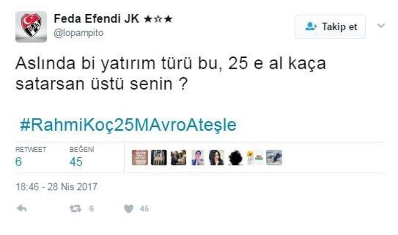 Beşiktaş taraftarı Rahmi Koçtan Taliscayı istedi
