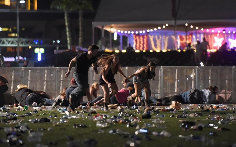Saldırının gerçekleştiği Las Vegasdan ilk kareler