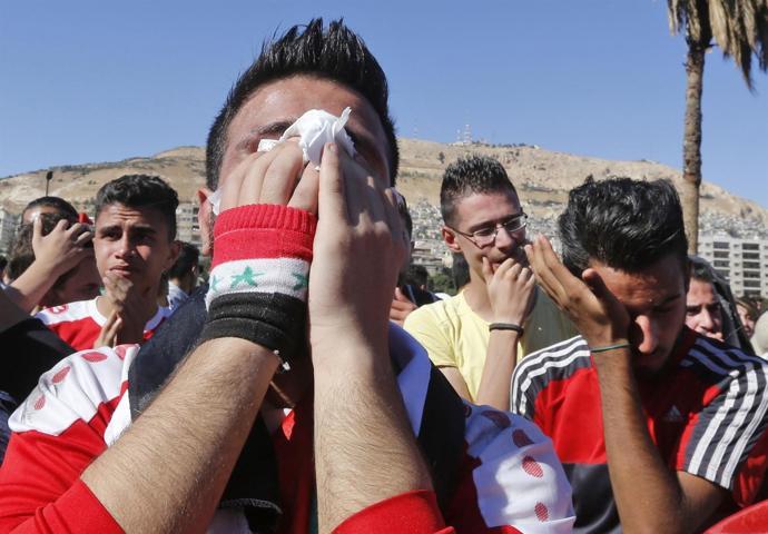 Suriyeli taraftarların gözyaşları