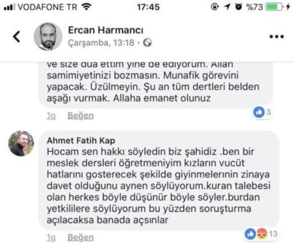 Konyada sapkın sözleri söyleyen öğretmene meslektaşından destek