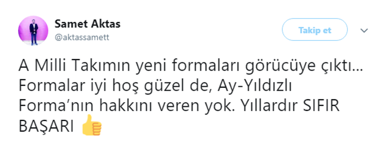Milli takım formalarına tepkiler