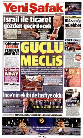 22 Mayıs 2018 - Gazetelerin birinci sayfaları