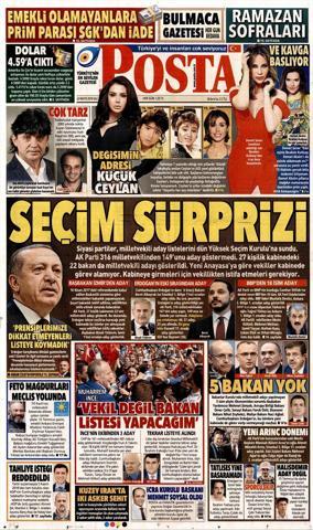 22 Mayıs 2018 - Gazetelerin birinci sayfaları